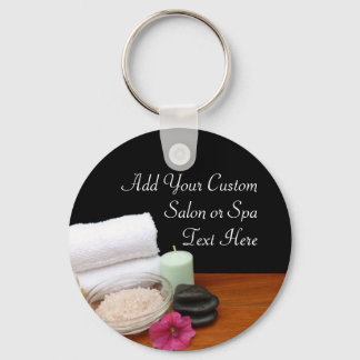 Porte-clés Spa/Massage/Pedicure Salon Scène Noir/Couleur
