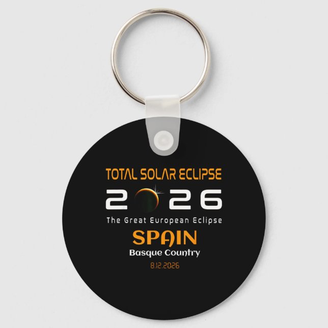 Porte-clés Spain Basque Country Total Solar Eclipse August (Recto)