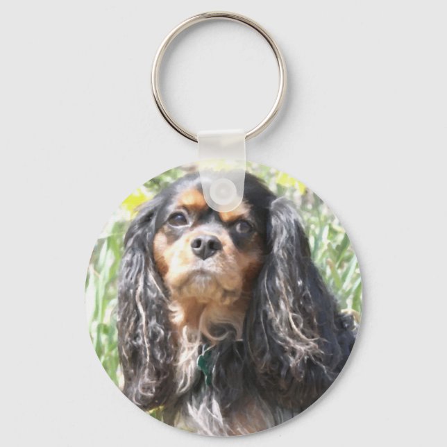 Porte-clés Spaniel Cavalier King Charles peint (Recto)