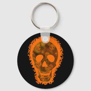 Porte-clés Spectres crâniens Big Crâne Orange porte - clé
