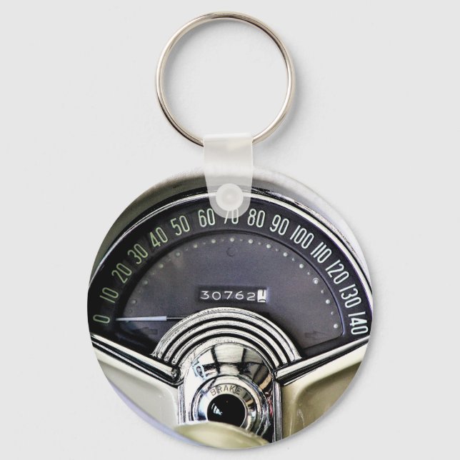 Porte-clés Speedometer de voiture de sport classique 1957 (Recto)