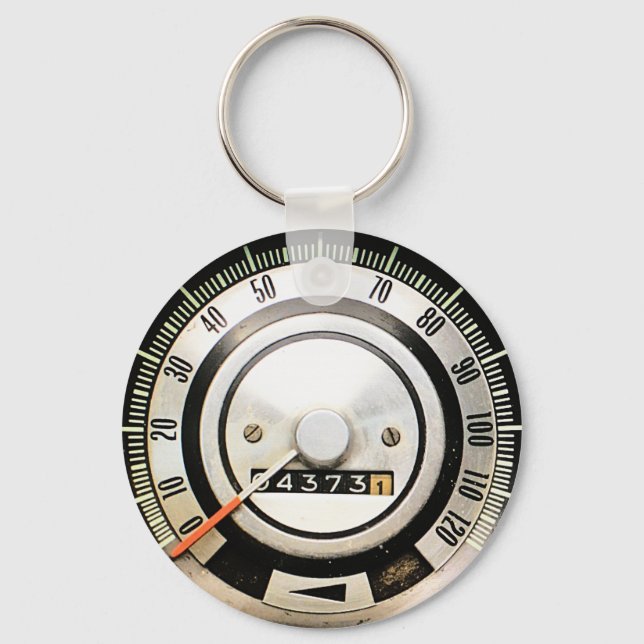 Porte-clés Speedometer de voiture de sport classique 1968 (Recto)