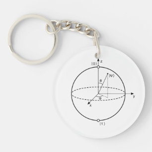 Porte-clés Sphère de Bloch Physique / Mathématiques du bit