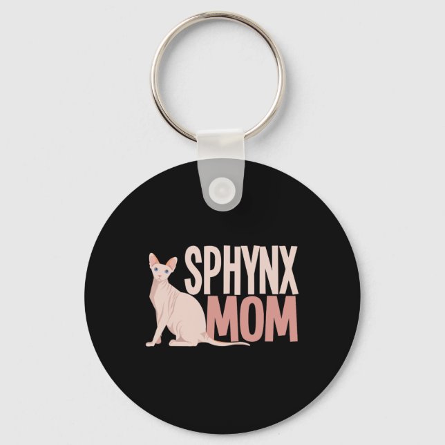 Porte-clés Sphynx Maman Chat Sphinx Chat sans cheveux Proprié (Recto)