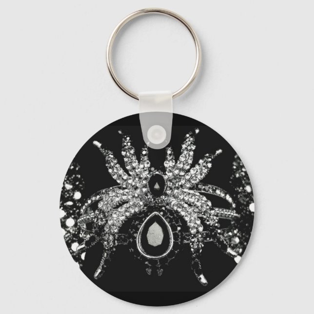 Porte-clés Spider rhinestone diamond sparkle (Recto)