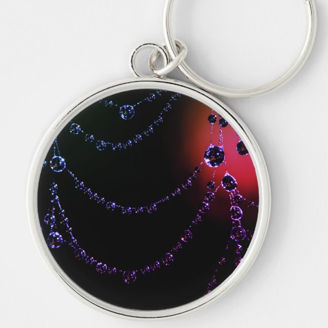 Porte-clés Spiderweb jewels  dew drops premium keychain (Devant)