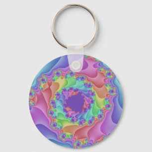 Porte-clés Spirale arc-en-ciel Pastel