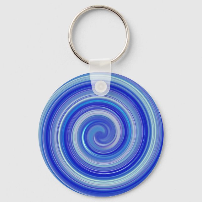 Porte-clés spirale bleue et bleu clair (Recto)