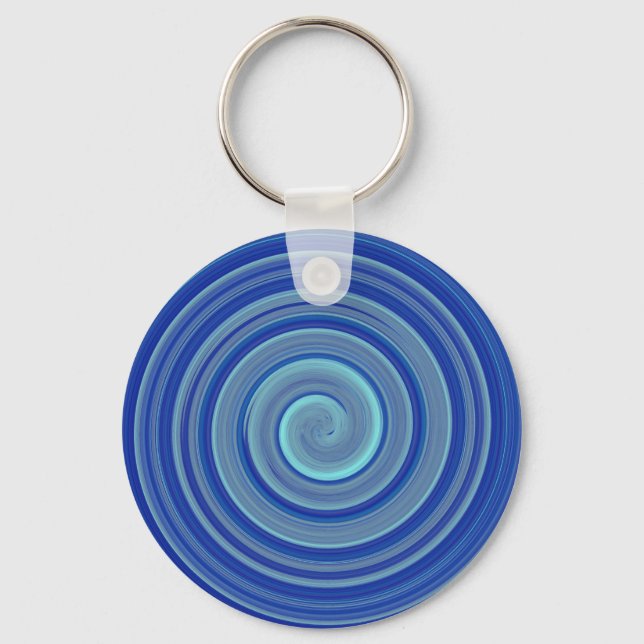 Porte-clés spirale bleue et turquoise (Recto)