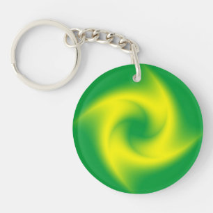 Porte-clés Spirale jaune sur le vert