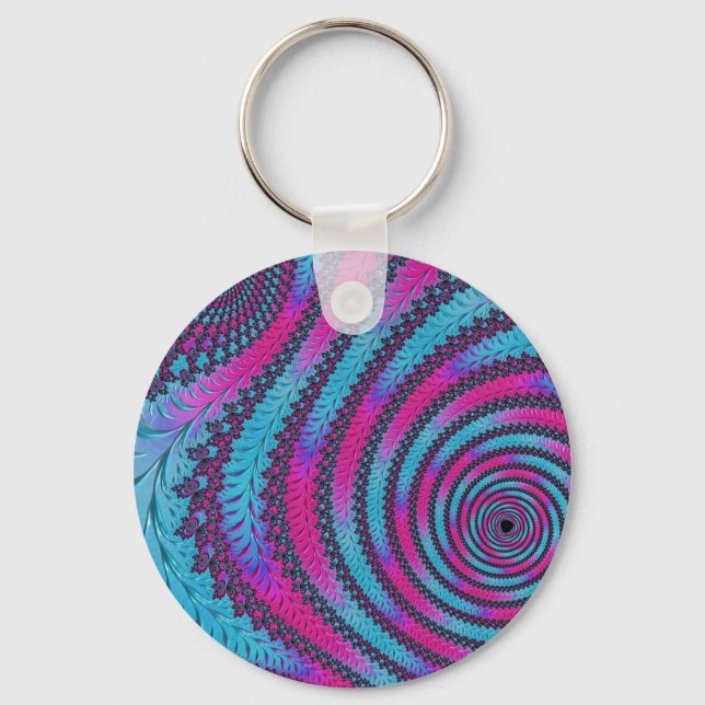 Porte-clés Spirale Magenta et Cyan (Recto)