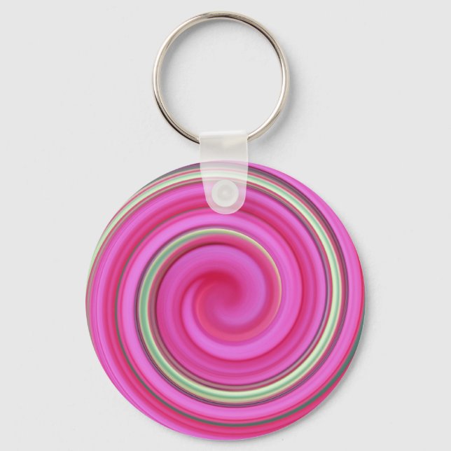 Porte-clés spirale rose et verte (Recto)
