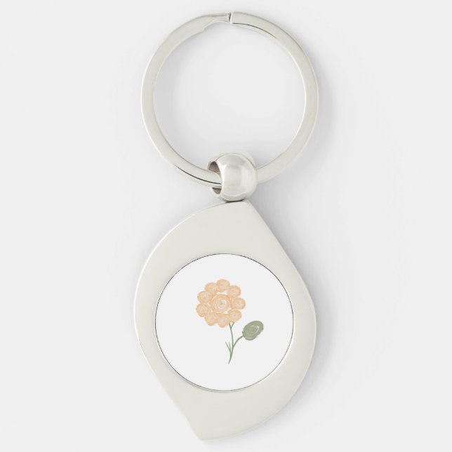 Porte-clés Spirales d'Énergie en Fleur (Devant)