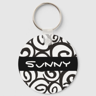 Porte-clés Spirales Motif noir & blanc + vos idées
