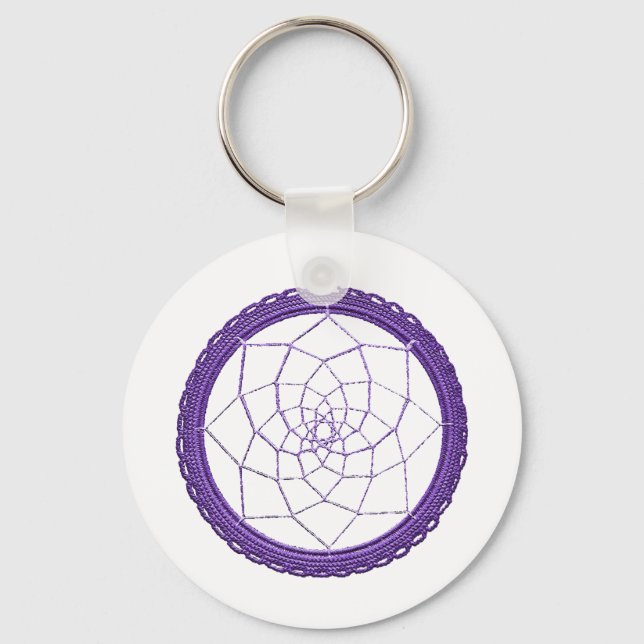 Porte-clés Spirituel violet amérindien Dream Catcher (Recto)