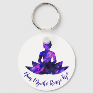 Porte-clés Spirituelle Violet Lotus Yoga Nam Myoho Renge Kyo