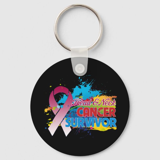 Porte-clés Splash of Color - Tête et Cou Cancer Survivant (Recto)