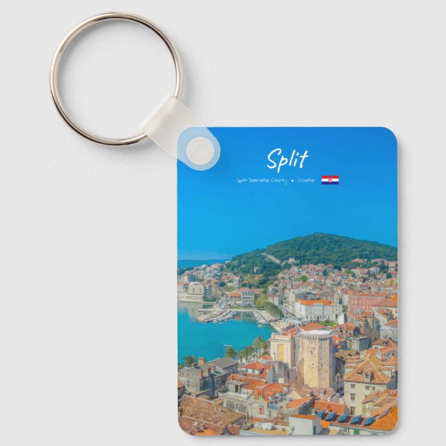 Porte-clés Split, Croatie - Classique de la ville côtière (Recto)