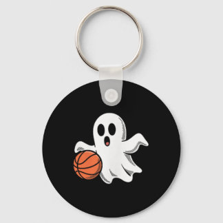 Porte-clés Spooky Ghost Playing Basketball Retro Halloween Co