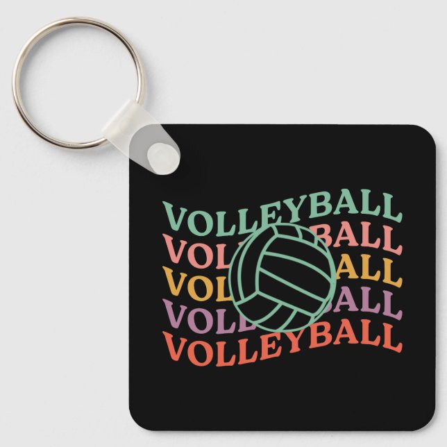 Porte-clés Sport de volley-ball rétro (Recto)