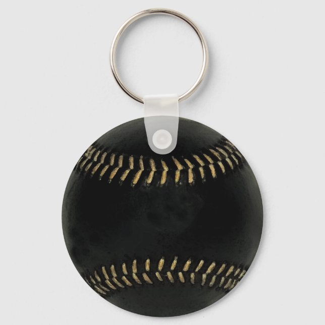 Porte-clés sports, baseball noir (Recto)