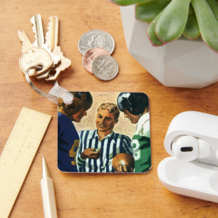 Porte-clés Sports Vintage, Tirage au Sort Pièce de Football A