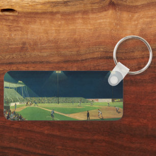 Porte-clés Sports vintages, match de baseball de nuit