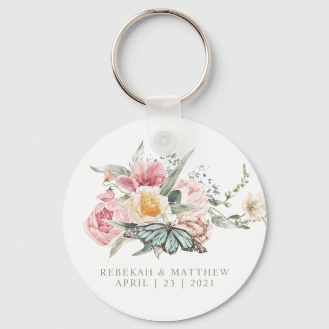 Porte-clés Spring Bouquet with Butterfly | Photo Keychain (Recto)
