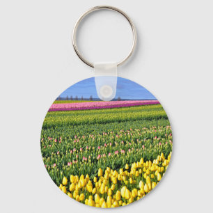 Porte-clés Spring tulips field