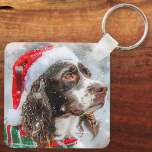 Porte-clés Springer Spaniel Chien Fête de Noël
