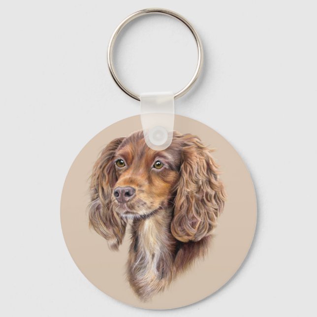 Porte-clés Springer Sprocker Cocker Spaniel Chien Clavier (Recto)