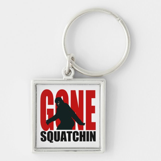 Porte-clés Squatchin allé (rouge et noir) (Devant)