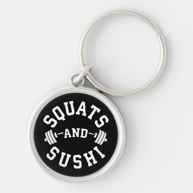Porte-clés Squats et sushis - Carbs and Leg Day - Funny Gym (Devant)