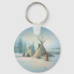 Porte-clés SQUAW de CAMP de TIPI par SHARON SHARPE