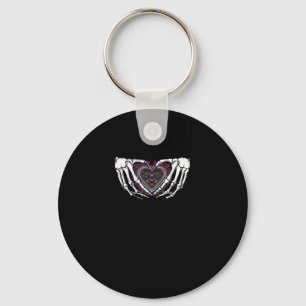 Porte-clés Squelette Coeur Mains Muertos Mexicain Jour De La