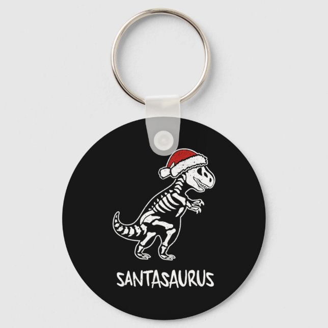 Porte-clés Squelette de dinosaure Santasaurus Noël T Rex  (Recto)