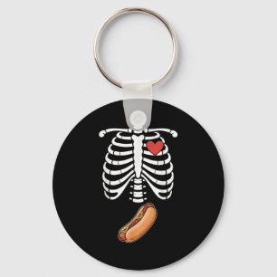 Porte-clés Squelette de grossesse Hotdog Bosse du ventre Cage