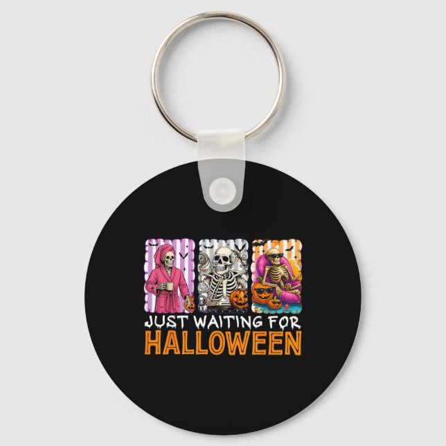 Porte-clés Squelette de Jack O qui attend Halloween (Recto)