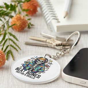 Porte-clés squelette de musique cool Beat Bones Rh