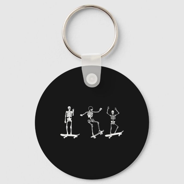 Porte-clés Squelette de skateboard Fan de skate Skateboarding (Recto)
