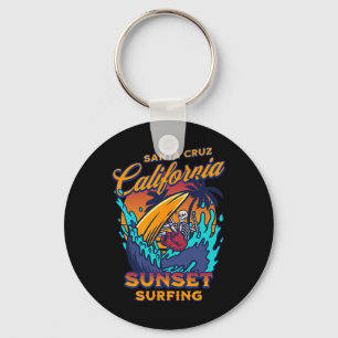 Porte-clés Squelette de surf de Santa Cruz Californie Coucher