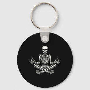 Porte-clés Squelette de yoga drôle de méditation Squelette de