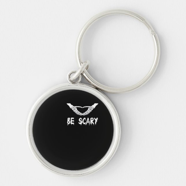 Porte-clés Squelette d'Halloween effrayant sur cœur (Devant)