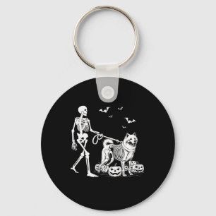 Porte-clés Squelette d'Halloween marchant Chien Samoyé