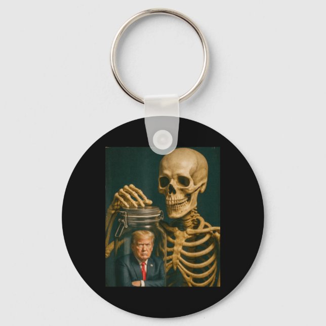 Porte-clés Squelette drôle d'Halloween (Recto)