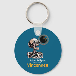 Porte-clés Squelette Drôle Éclipse Solaire Vincennes Indiana