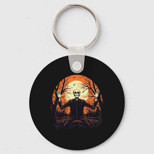 Porte-clés Squelette Drôle Halloween Pour Hommes Femmes  (Recto)