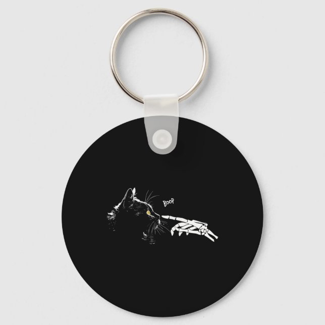 Porte-clés Squelette Halloween Cute Black Cats Pet K (Recto)