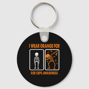 Porte-clés Squelette Je Porte Orange Pour La Sensibilisation