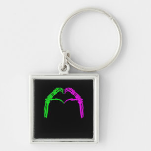 Porte-clés Squelette Mains Coeur Signer Retro Costume Hallowe